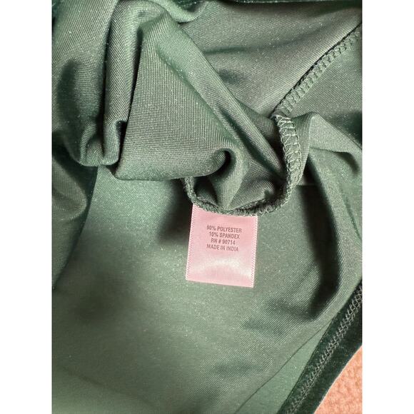 MSK Petite Dress Size Medium Petite Green Knee Length Dress Velvet E122 - Picture 7 of 11